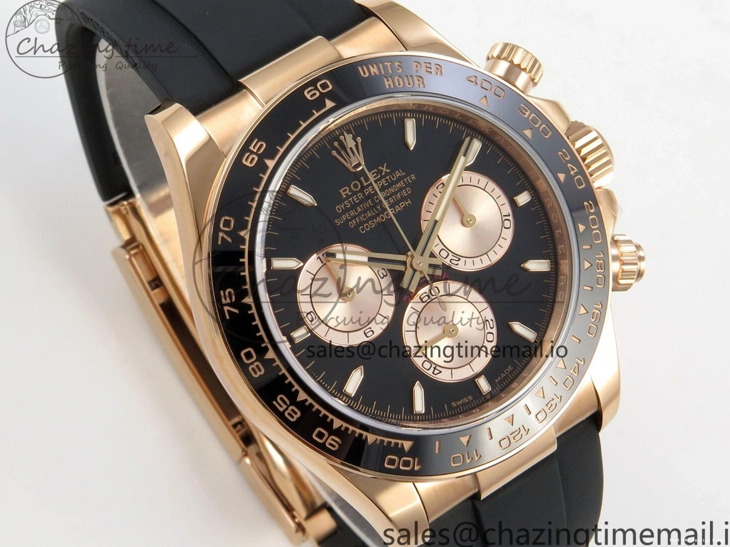 AAA Replica Watches 126515 Best VSF Black 114 (Weighted) 1:1 V2 Dial Oysterflex RG EasyCare Strap on Daytona Edition VS4131 0113